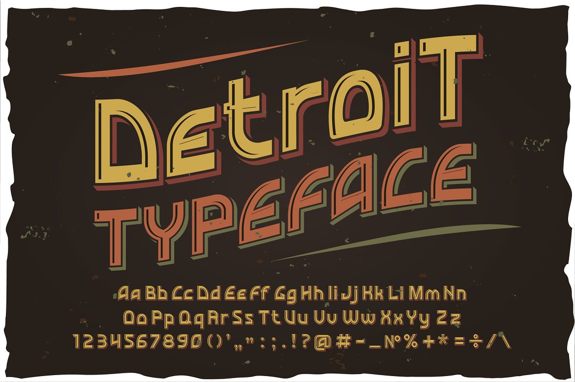 Пример шрифта Detroit
